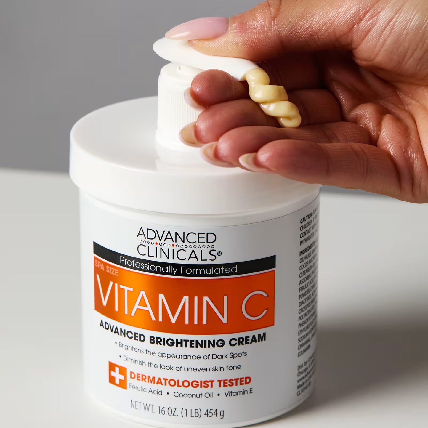 Advanced Clinicals Vitamin C Brightening Body Cream 16oz (454 g)