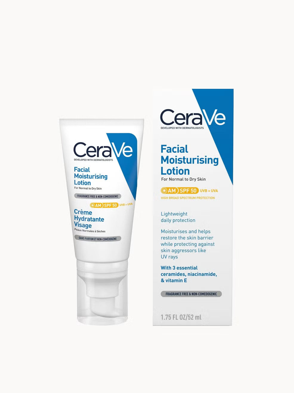 CeraVe AM Facial Moisturising Lotion SPF50 52ml