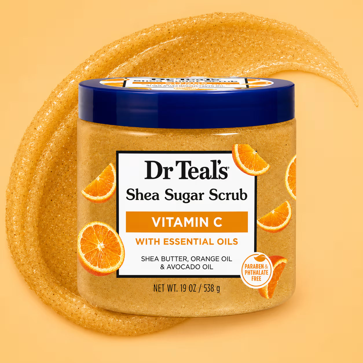 Dr Teal’s Shea Sugar Body Scrub with Citrus Essential Oils & Vitamin C 538g