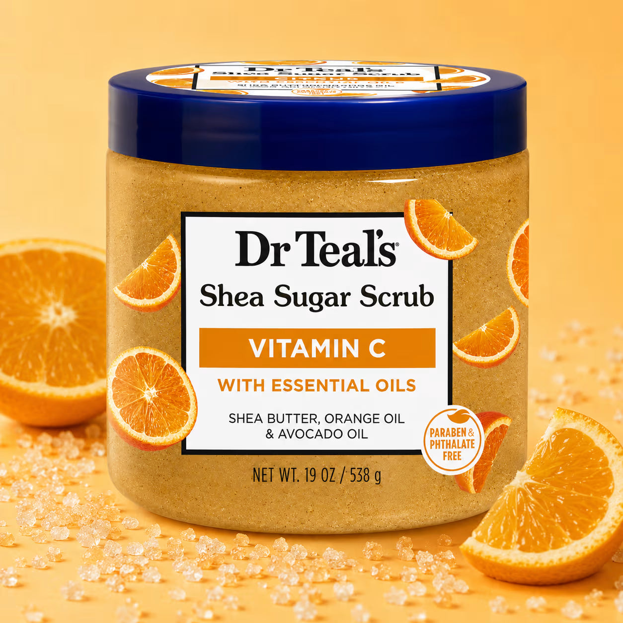 Dr Teal’s Shea Sugar Body Scrub with Citrus Essential Oils & Vitamin C 538g