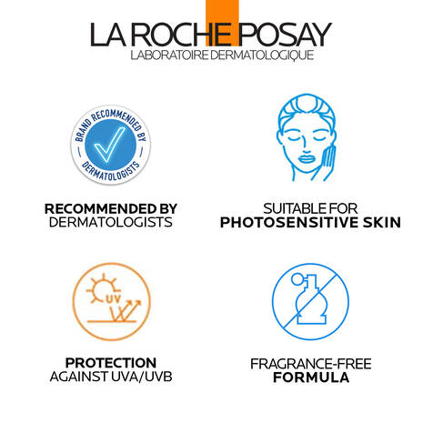 La Roche-Posay product features on a white background