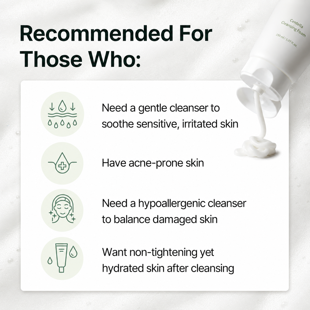 MIXSOON Centella Cleansing Foam | Gentle K-Beauty Face Wash 150ml
