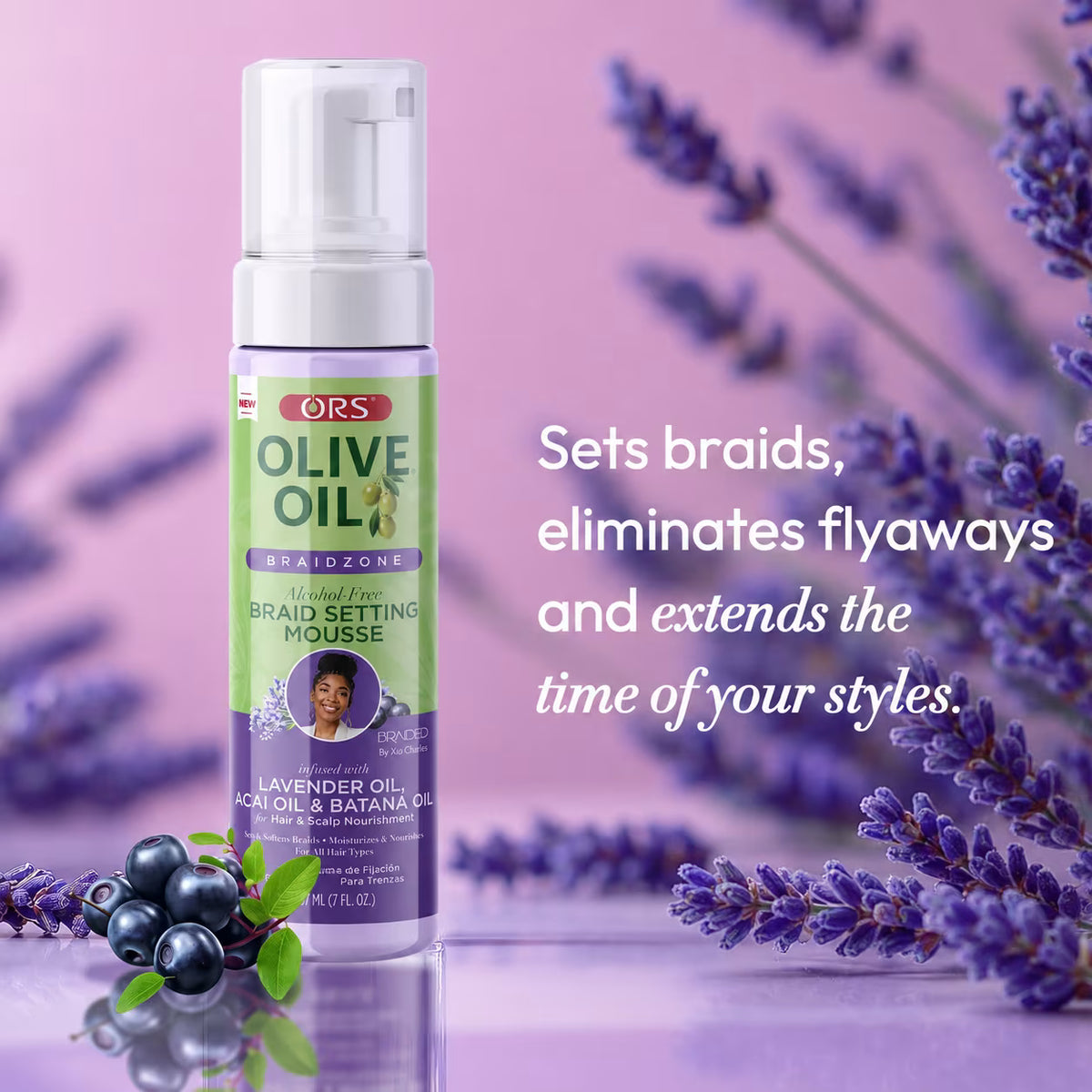 ORS Olive Oil Braidzone Braid Setting Mousse for Hair & Scalp Nourishment (7.0 oz)