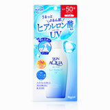 Ronto Skin Aqua UV Gel in a white pump bottle, packaged in a blue and white cardboard sleeve with Japanese text and a red SPF 50+ label.